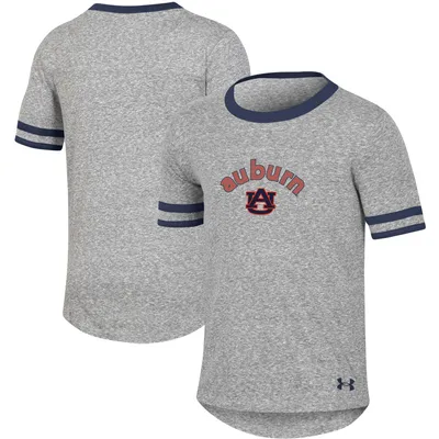 Auburn Tigers Under Armour Girls Youth Siro Slub Novelty T-Shirt - Heathered Gray