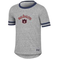 Girls Youth Under Armour Heathered Gray Auburn Tigers Siro Slub Novelty T-Shirt