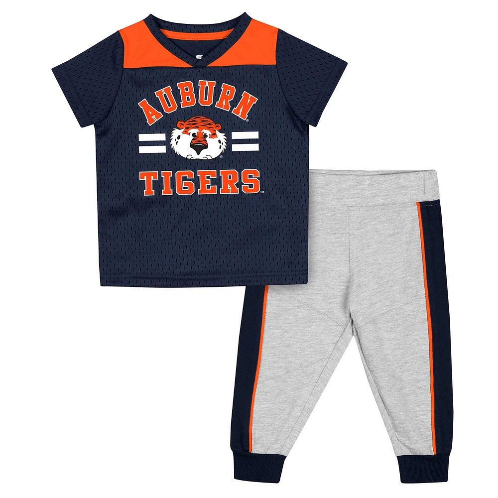 Infant Colosseum Navy/Heather Gray Auburn Tigers Ka-Boot-It Jersey & Pants Set