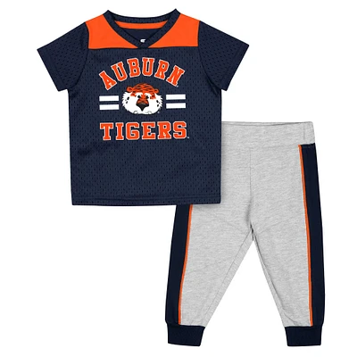 Ensemble maillot et pantalon Ka-Boot-It Auburn Tigers Colosseum bleu marine/gris chiné pour bébé