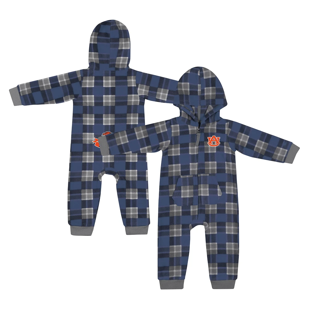 Infant Colosseum  Navy Auburn Tigers Full-Zip Plaid Hoodie Long Sleeve Jumper