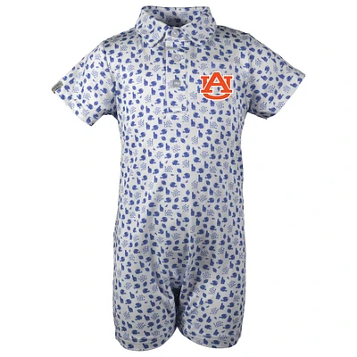 Infant Garb White Auburn Tigers Earnest Polo Romper