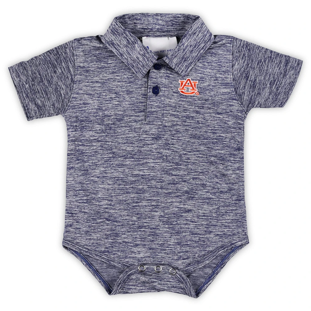 Infant Two Feet Ahead Navy Auburn Tigers Space Dye Golf Bodysuit