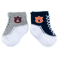 Lot de deux paires de chaussettes pour bébé ZooZatz Auburn Tigers