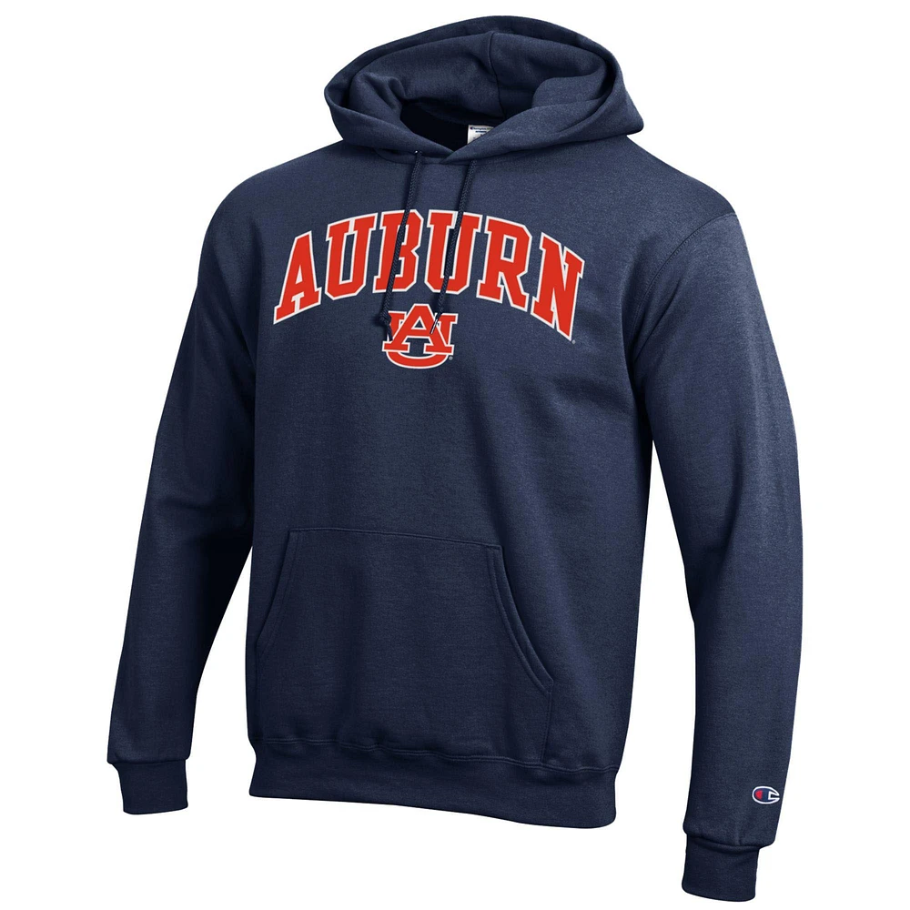 Men's Champion  Navy Auburn Tigers Arched Logo Fleece Pullover Hoodie