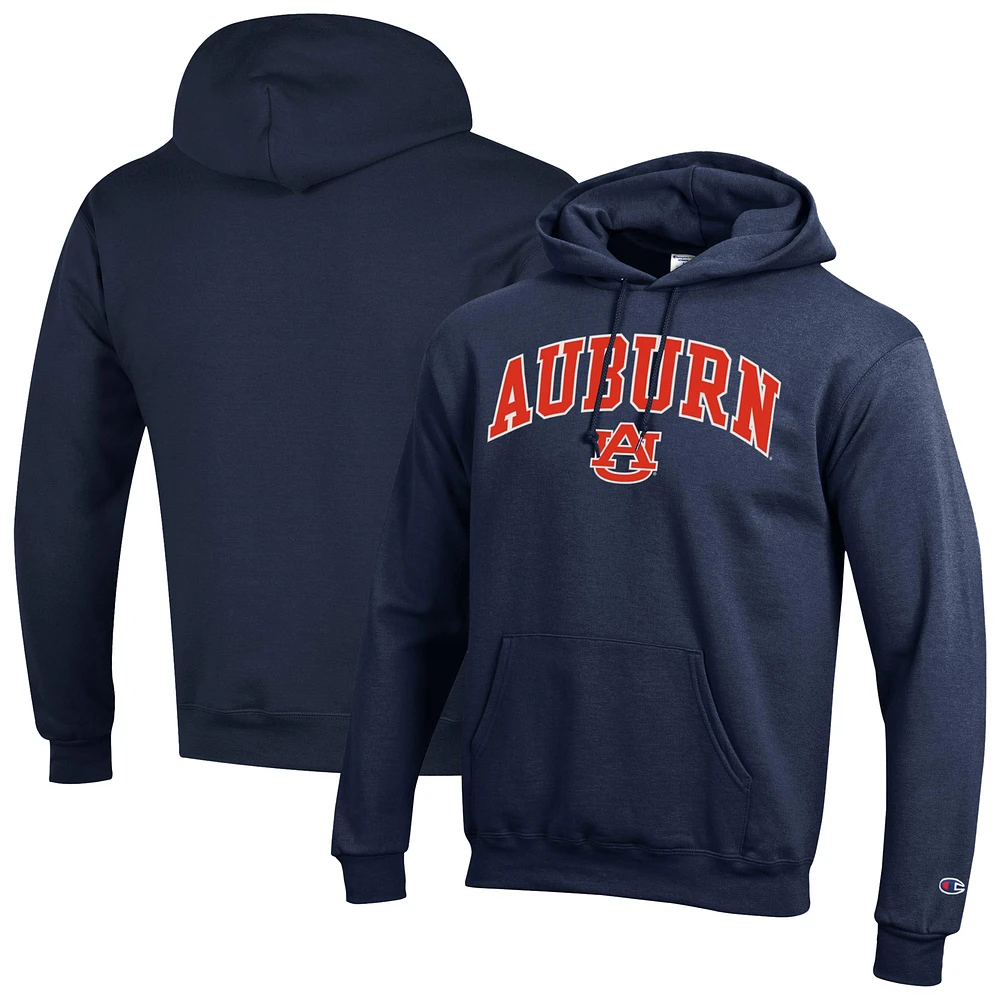 Men's Champion Navy Auburn Tigers Arched Logo Fleece Pullover Hoodie
