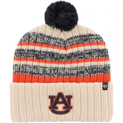 Bonnet en tricot à revers Tavern '47 Kaki Auburn Tigers pour hommes avec pompon