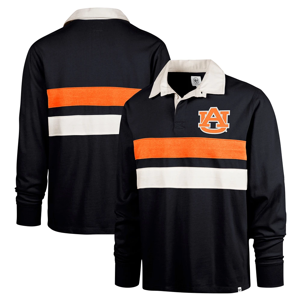 Men's '47 Navy Auburn Tigers Clubhouse Knox Thames Long Sleeve Rugby Polo