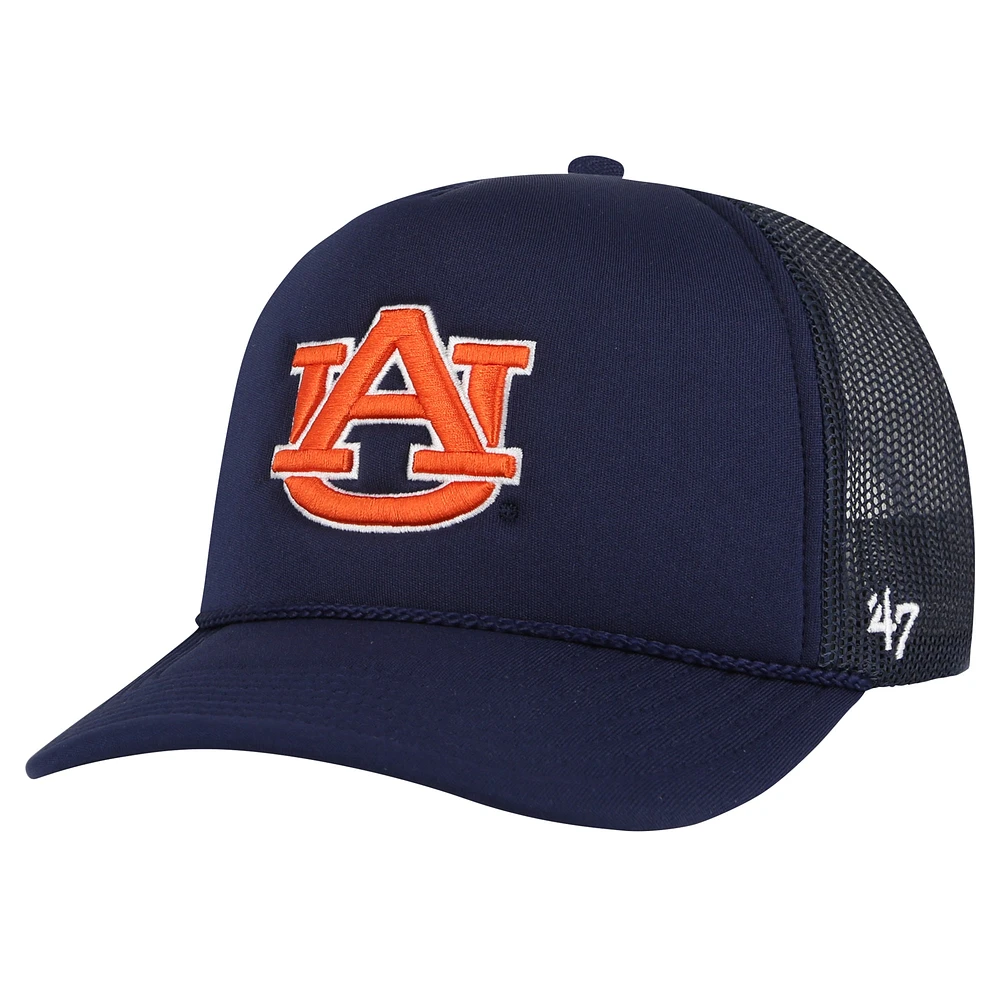 Casquette Snapback de camionneur en maille sur le devant en mousse '47 Navy Auburn Tigers pour hommes