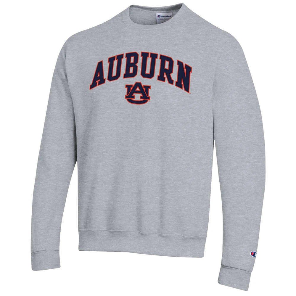 Men's Champion  Heather Gray Auburn Tigers Basic Arch Fleece Pullover Sweatshirt
