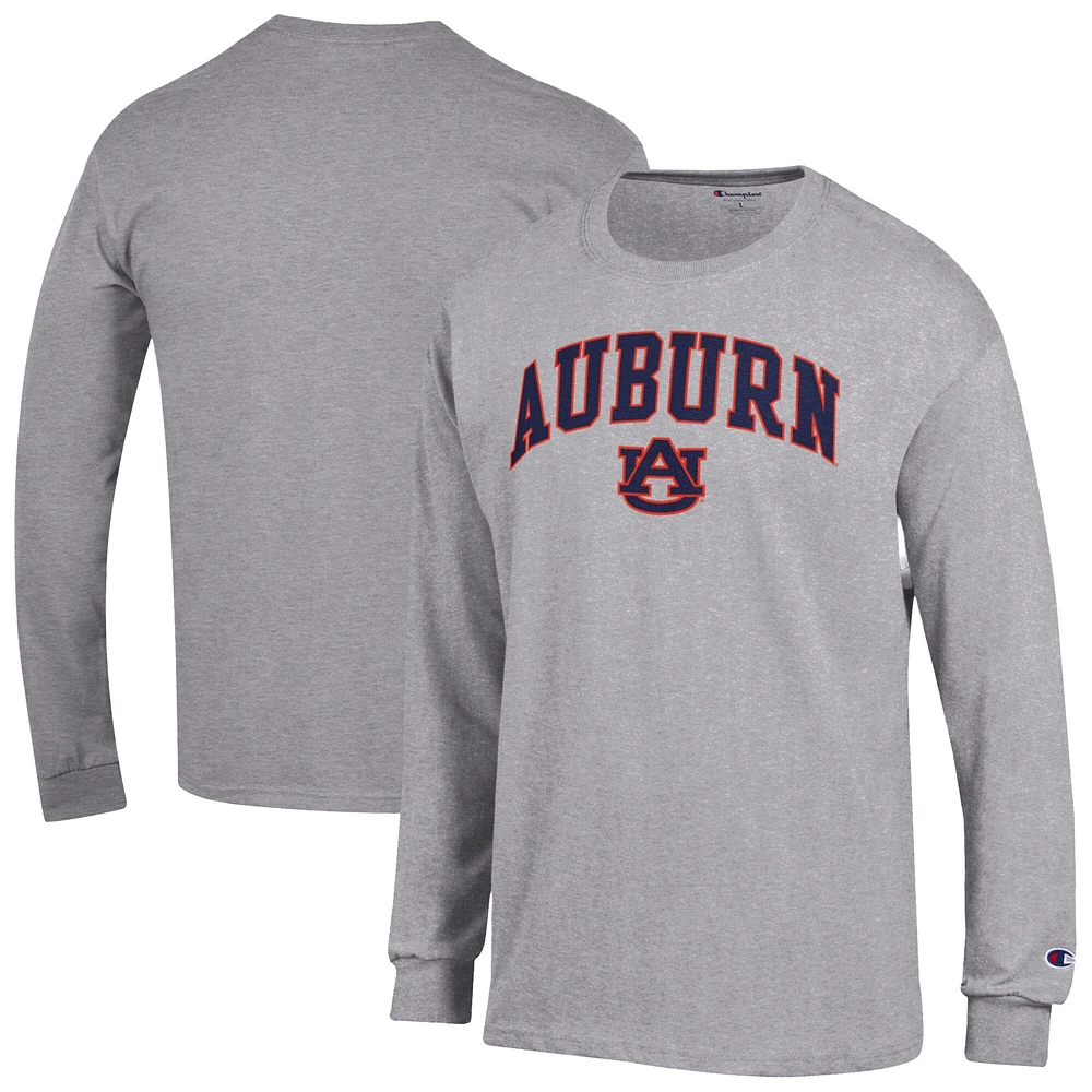 T-shirt à manches longues Basic Arch pour homme, gris chiné, Champion, Auburn Tigers