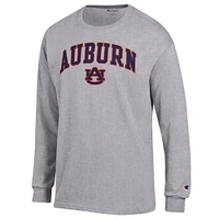 T-shirt à manches longues Basic Arch pour homme, gris chiné, Champion, Auburn Tigers