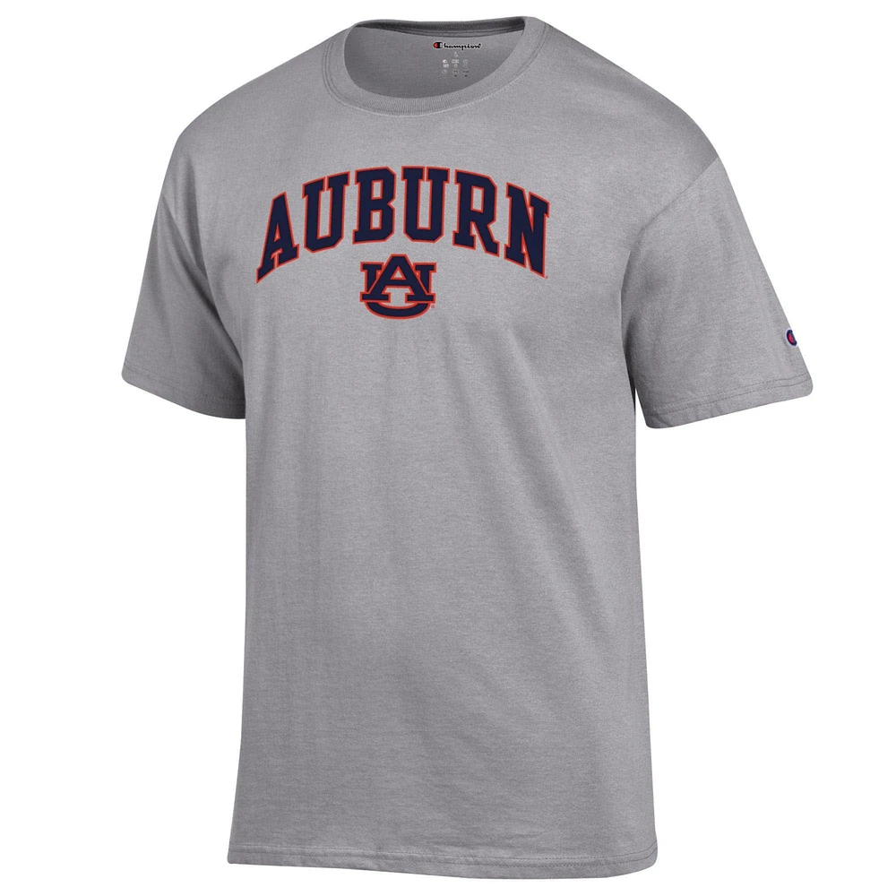 Men's Champion  Heather Gray Auburn Tigers Basic Arch T-Shirt