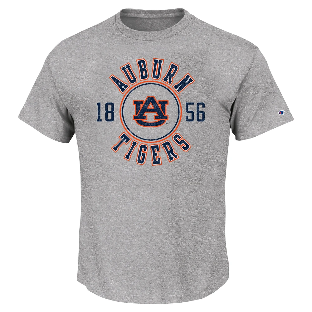 T-shirt Champion Heather Grey Auburn Tigers Big & Tall Circle Logo pour hommes