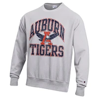 Men's Champion Heather Gray Auburn Tigers Vault Late Night Reverse Weave Pullover Sweatshirt