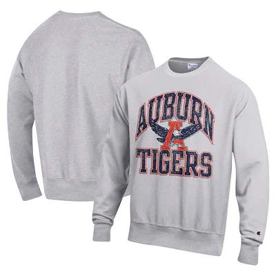 Sweat-shirt à enfiler tissage inversé Champion Heather Gray Auburn Tigers Late Night pour homme