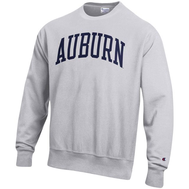 Sweat-shirt Champion à armure inversée Auburn Tigers Arch Reverse Weave pour homme, gris chiné