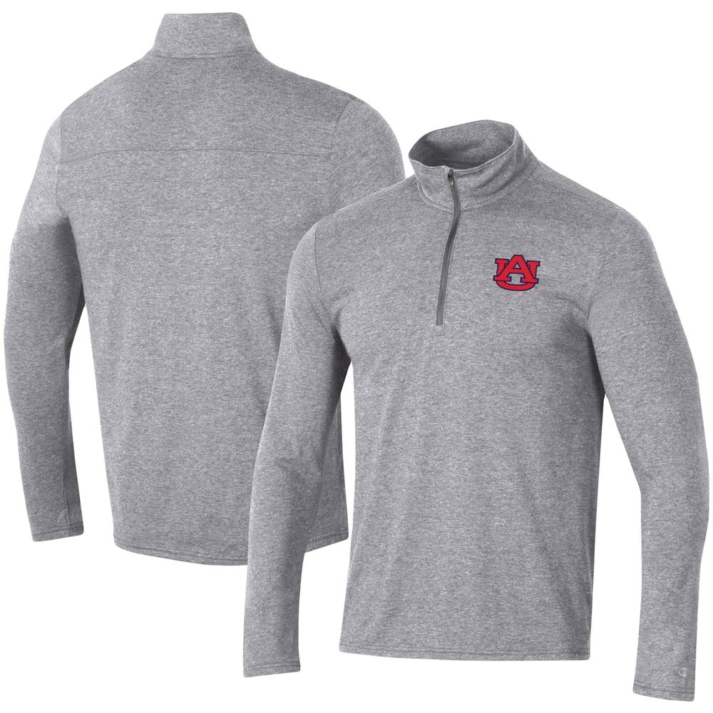 Men's Champion Heathered Gray Auburn Tigers Field Day Team Quarter-Zip Jacket