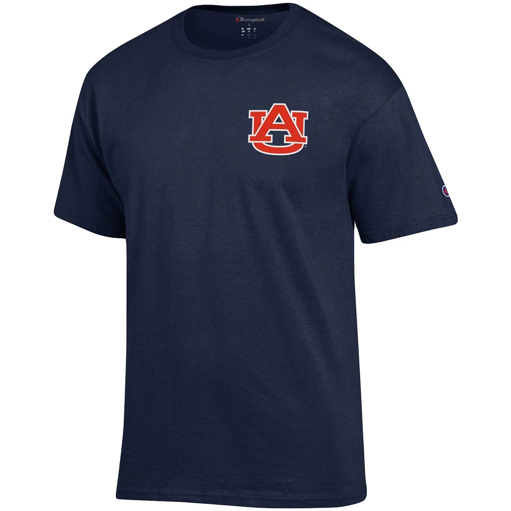 Men's Champion Navy Auburn Tigers Stack 2-Hit T-Shirt