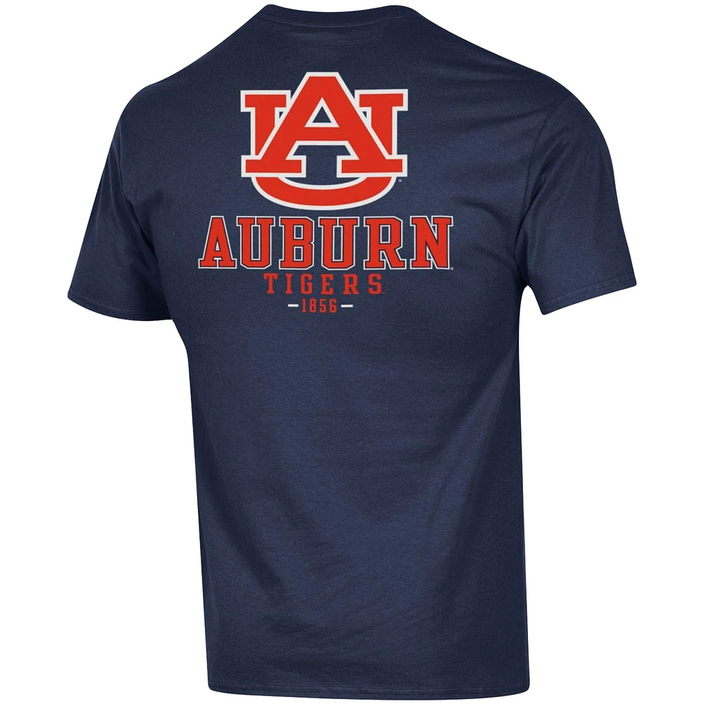 Men's Champion Navy Auburn Tigers Stack 2-Hit T-Shirt