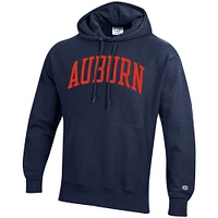 Men's Champion Navy Auburn Tigers Team Arch Reverse Weave Pullover Hoodie