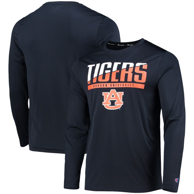 T-shirt à manches longues Champion Navy Auburn Tigers Wordmark Slash pour homme