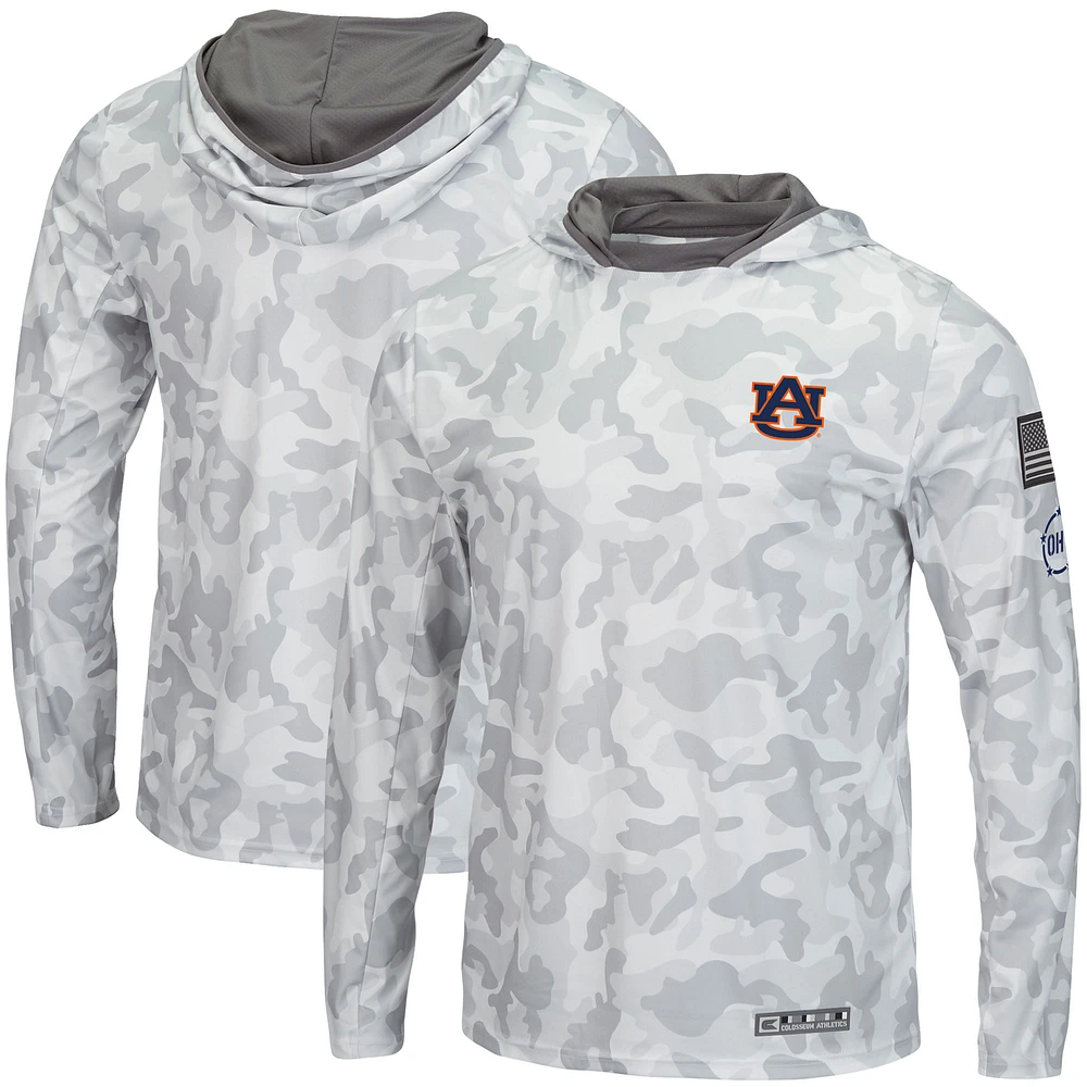 Colosseum Arctic Camo Auburn Tigers OHT Military Appreciation Sweat à capuche manches longues pour homme