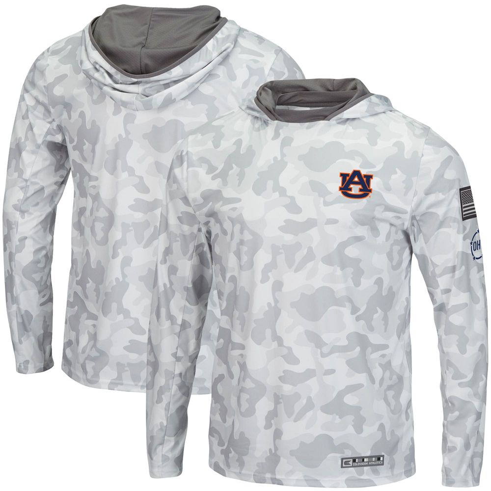 Men's Colosseum Arctic Camo Auburn Tigers OHT Military Appreciation Long Sleeve Hoodie Top