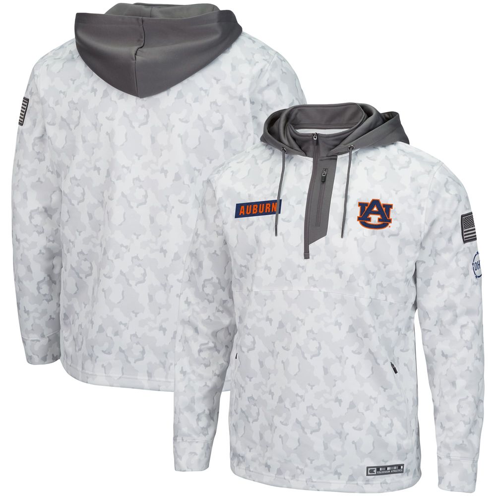 Men's Colosseum Arctic Camo Auburn Tigers OHT Military Appreciation Quarter-Zip Hoodie