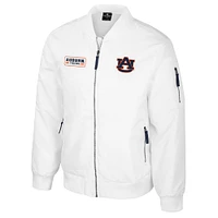 Men's Colosseum Auburn Tigers White Rabbit Full-Zip Bomber Jacket