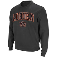 Men's Colosseum Charcoal Auburn Tigers Arch & Logo Crew Neck Sweatshirt