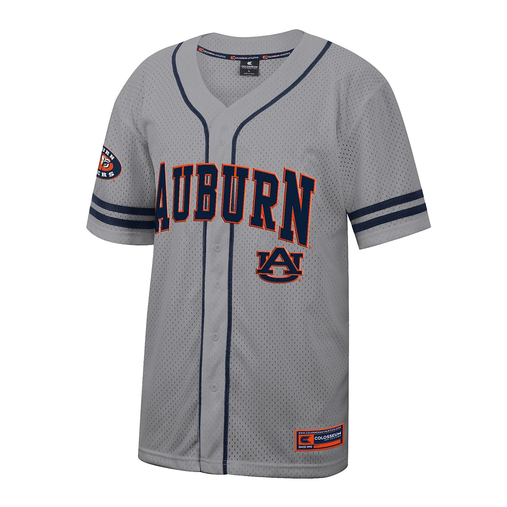 Men's Colosseum Gray Auburn Tigers Free Spirited Baseball Jersey