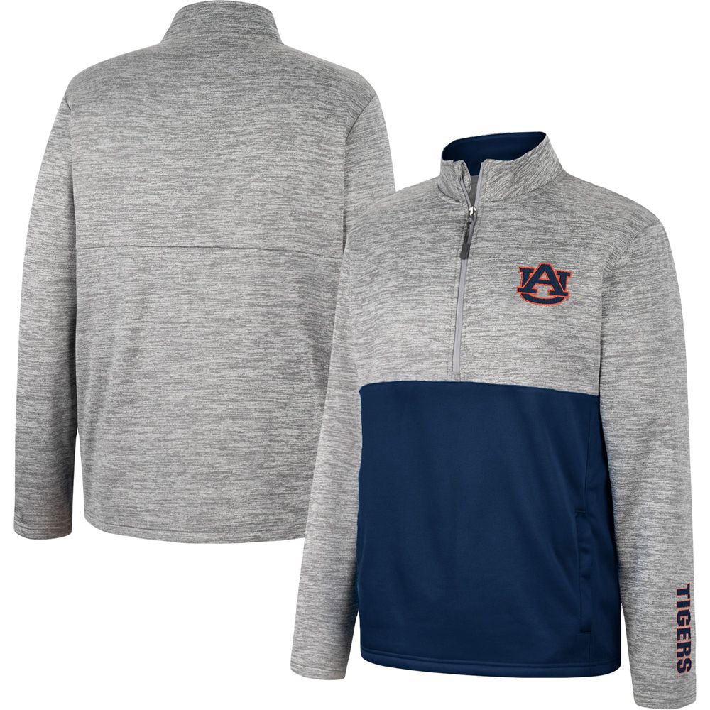 Men's Colosseum Gray Auburn Tigers John Half-Zip Jacket