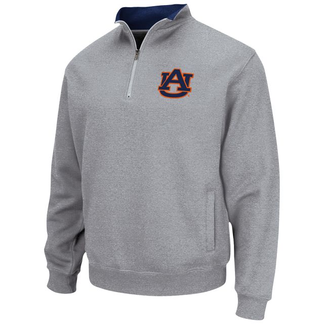 Veste Colosseum Heathered Grey Auburn Tigers Tortugas Team Logo Quarter-Zip Jacket pour homme