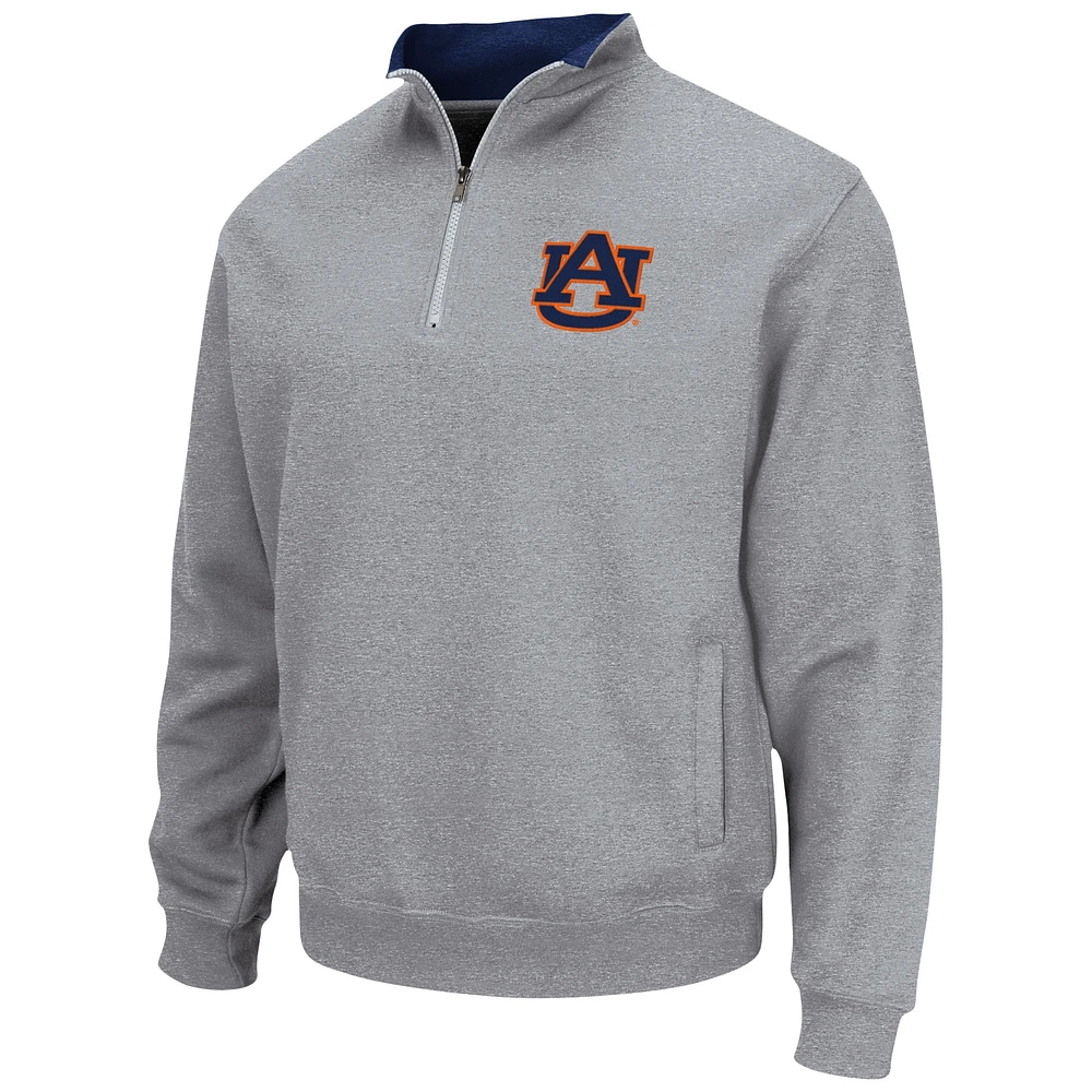 Men's Colosseum Heathered Gray Auburn Tigers Tortugas Team Logo Quarter-Zip Jacket