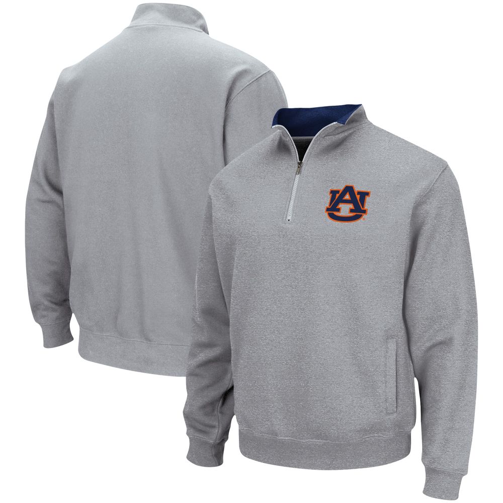 Men's Colosseum Heathered Gray Auburn Tigers Tortugas Team Logo Quarter-Zip Jacket