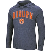 Men's Colosseum Heathered Navy Auburn Tigers Big & Tall Wingman Raglan Hoodie T-Shirt