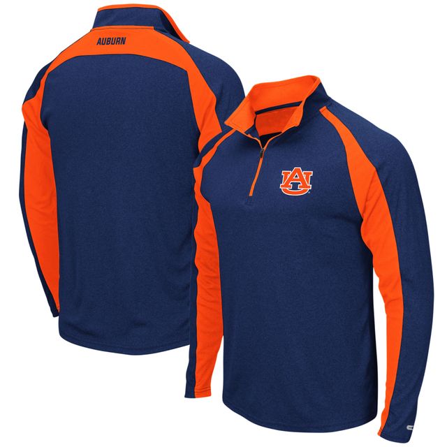 Colosseum Heathered Navy Auburn Tigers pour homme The J. Peterman Quarter-Zip Pullover Jacket