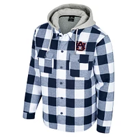 Men's Colosseum Navy/White Auburn Tigers Buffalo Plaid Full-Zip Jacket