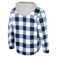 Veste zippée intégrale à carreaux Buffalo Tigers bleu marine/blanc Colosseum pour homme