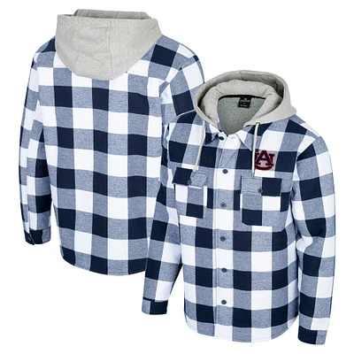 Men's Colosseum Navy/White Auburn Tigers Buffalo Plaid Full-Zip Jacket