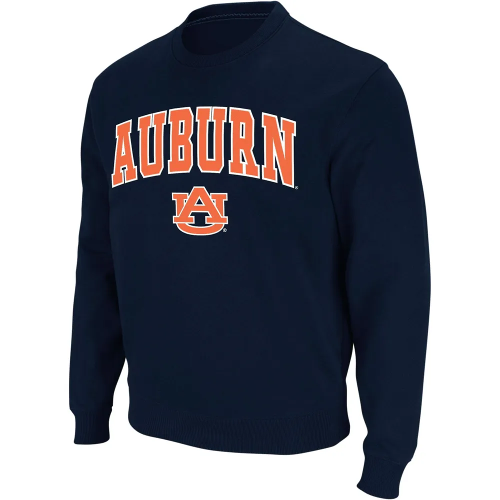 Men's Colosseum Navy Auburn Tigers Arch & Logo Crew Neck Sweatshirt