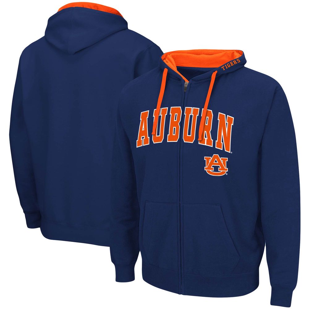 Men's Colosseum Navy Auburn Tigers Big & Tall Full-Zip Hoodie