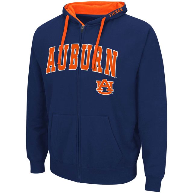 Sweat à capuche entièrement zippé Colosseum Navy Auburn Tigers Big & Tall pour homme