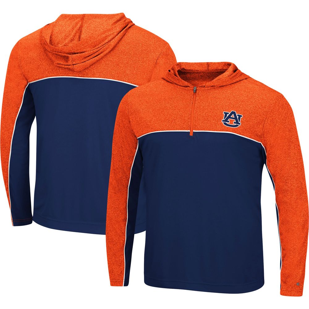 Men's Colosseum Navy Auburn Tigers Flick Quarter-Zip Hoodie Windshirt