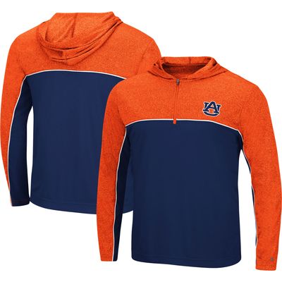 Men's Colosseum Navy Auburn Tigers Flick Quarter-Zip Hoodie Windshirt