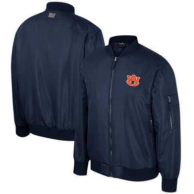 Blouson aviateur entièrement zippé Colosseum Navy Auburn Tigers pour hommes