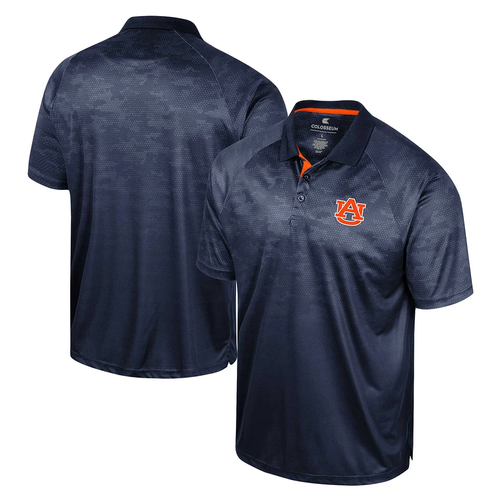 Polo raglan Colosseum Navy Auburn Tigers Honeycomb pour homme