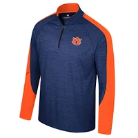 Men's Colosseum Navy Auburn Tigers Langmore Raglan Quarter-Zip Top