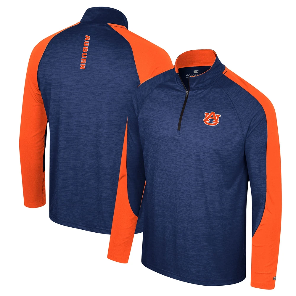 Men's Colosseum Navy Auburn Tigers Langmore Raglan Quarter-Zip Top